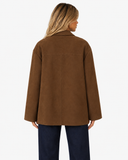 Emilie Suede-Look Tailored Blazer - Brown