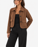 Sylvie Relaxed Pocket Jacket - Brown