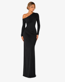 Valentina Off Shoulder Draped Maxi Dress - Black