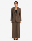 Valerie Relaxed Tailored Blazer - Dark Brown