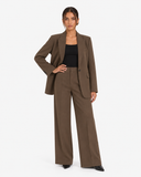 Valerie Relaxed Tailored Blazer - Dark Brown