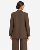Valerie Relaxed Tailored Blazer - Dark Brown