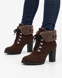 Romina brown boots, worn with jeans.