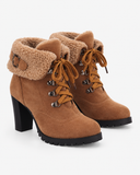 Romina light brown boots, pair viewed at an angle.