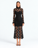 Celeste High Neck Lace Maxi Dress - Black