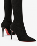 Daria Pointed Toe Stiletto Over-the-Knee Boots - Black