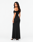 Elara One Shoulder Maxi Dress in Black, product view 2
