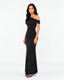 Elara One Shoulder Maxi Dress in Black, product view 4