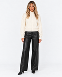 Estelle High Neck Zip Cardigan in white – front view