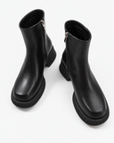Alba black boots, pair viewed from above at an angle.