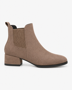Livia Square Toe Block Heel Ankle Boots in Camel, product photograph 1.
