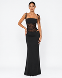 Liora Lace Panel Maxi Dress in Black, product view 4