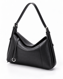 Mara Faux Leather Bag in Black – elevated three-quarter view