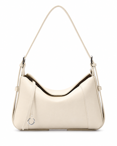 Mara Faux Leather Bag in Ivory – front studio view on white