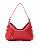 Mara Faux Leather Bag in Wine Red – front studio view