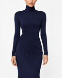 Nadine Draped Turtleneck Maxi Dress, product view 4