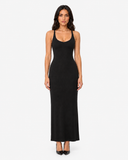 Noemie Ribbed Backless Maxi Dress in Black, product view 4